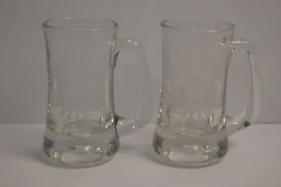2 Vintage Moosehead Canadian Lager Beer Steins Mugs Heavy Glass Barware Mancave • $50