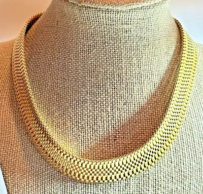 Monet Vintage Necklace Collar Choker Gold Tone Signed 3/4  X 16 3/4  • $65