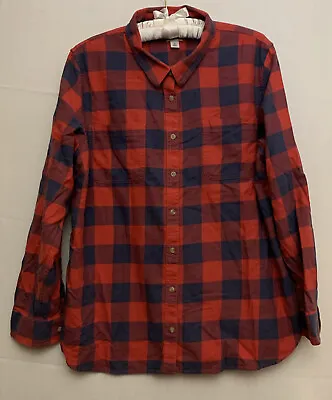 L.L. Bean Mens Flannel Shirt Long Sleeve Pockets Red/Blue Checker Size XL • $44.16
