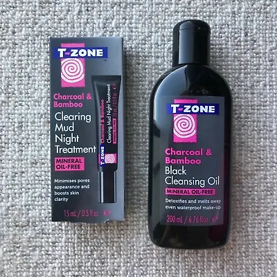 T-zone Charcoal&Bamboo Black Cleansing Oil And Clearing Mud Night Treatment • £8