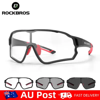 ROCKBROS Cycling Photochromic Sunglasses Outdoor Bicycle Sports Glasses UV400 • $26.99