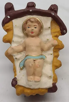 Vintage Christmas Nativity Manger Paper Mache Putz Composition Italy Jesus 50s • $25