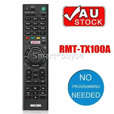 RMT-TX100A Replace Netflix TV Remote For Sony KDL-43W800C KDL-55W800D KD75X8500C • $13.57