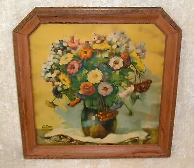 Vintage Offset Lithograph Print By H Franz Still Life Floral • $34.50