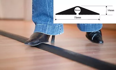 EASYFIT Black Heavy Duty Rubber Cable Floor Protector Trunking Cover Pedestrian • £15.95