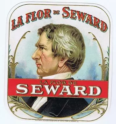 La Flor De Seward Original Outer Cigar Label Lincoln Civil War Alaska Purchase • $89