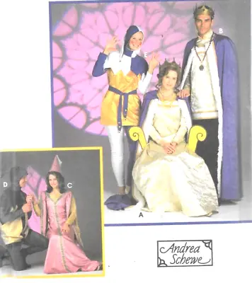 Simplicity Pattern 8286 MEDIEVAL COSTUMES King Queen Jester Lady Schewe L XL UC • $11.95