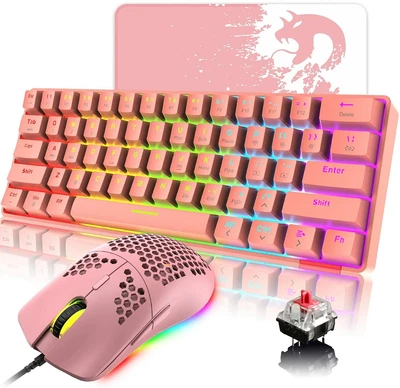 $84.96 • Buy 60% Wireless Mechanical Keyboard+Wired Gaming Mouse+Mat Bundle For PC Gamer Xbox