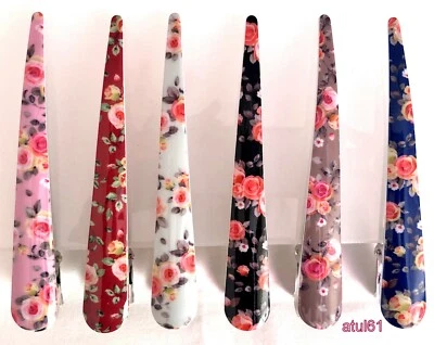 £3.39 • Buy Ladies Long Metal Floral Beak Clips Concord Grips Crocodile Strong Hair Clip NEW