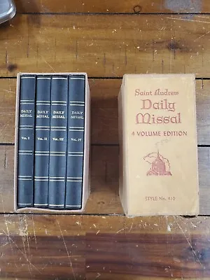 Vintage Saint Andrew Daily Missal 4 Volume Pocket Edition 1950 • $239