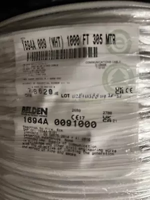 Belden 1694A 1000 Ft. - HD/SDI 18AWG RG6 HD Digital Coaxial Cable WHITE • $395