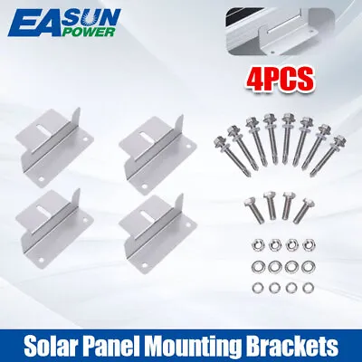 4/8/12/20 PCS Solar Panel Z Brackets Mounting Aluminum Kits Flat Roof Yacht RV • $10.87