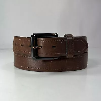 Dickies Worn Scratched Brown Leather Work Belt - Men's Size 36 • $12.80