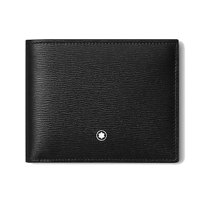 Men Wallet Montblanc Meisterstück 129242 Slim Bifold In Black Leather For Cards • $322.90