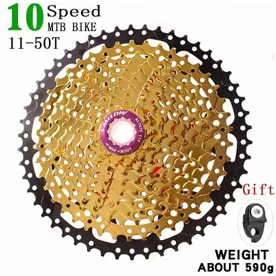 MTB Bike10Speed Gold Cassette 11-50T Wide Ratio Freewheel Sprocket Flywheel Sarm • $88