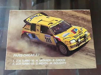 Antique Small Peugeot 205 Turbo 16 Rally Paris Dakar 1987 Sticker • $6.48