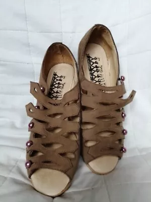 F Troupe Ladies Vintage Style Suede Sandal Clog Size 5.5/6 • £15