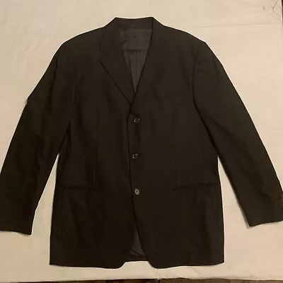 Ermenegildo Zegna Soft Black Wool Blazer Jacket Sport Coat 3 Button 46R • $46.96