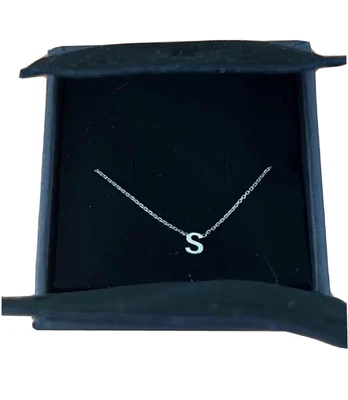 $170 • Buy Sarah And Sebastian Petite Letter S Necklace White Gold