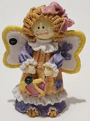 Vintage K's Collection Patchwork & Button Resin Angel • $6.50