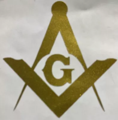 Freemasonry Emblem Sticker Die Cut Decal Freemason Masonic. 4  X 4 - Gold • $3.50