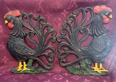 Vintage Cast Iron Rooster Wall Hangings Country Farmhouse  Décor • $24.99