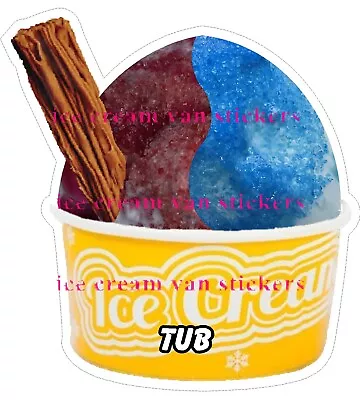 Ice Cream Van Scooped Flavoured Tubs  Advertising Window Stickers • £3.50