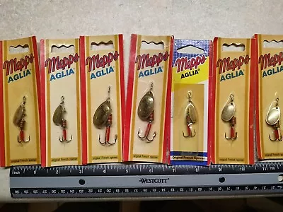 7 Vintage Mepps Aglia Spinner Lures New In Sealed Package 5#1 & 2 #3 • $10.50