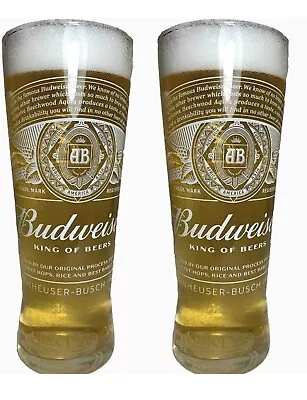 2 X Budweiser Half Pint Glasses  New • £6.50