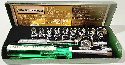 Vintage S-K 4913 1/4  13pc Socket Set New Open Box W/orig Insert See Pictures • $110