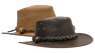 £24.95 • Buy Walker And Hawkes - Leather Cowhide Outback Braided Traveller Hat
