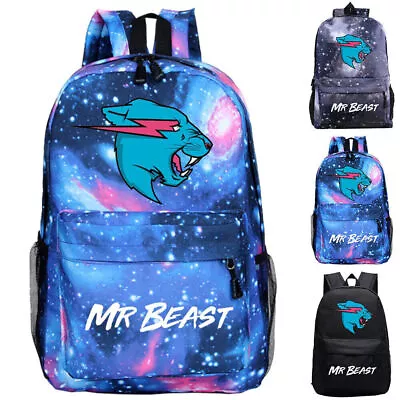 Children Mr Beast Large Backpack Laptop Bag Boys Girls Rucksack School Bags • $22.27