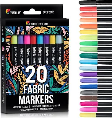 20 Fabric Pens Permanent For Clothes T Shirts  Fabric Bag Craft Paint PenNew • £7.13