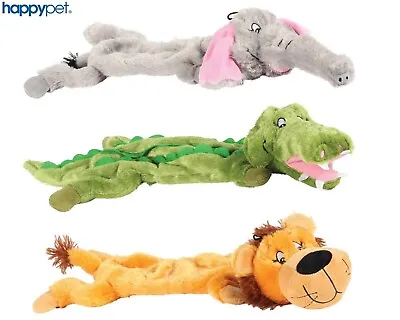 Happy Pet Wild Unstuffed Empty Crinkler Jungle Animal Soft Plush Squeaky Dog Toy • £9.99