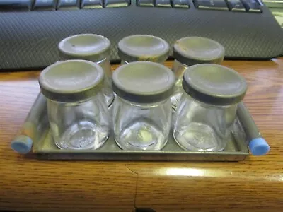 Metal Tray W/ 6 Half Ounce Dairy Creamers W/ Metal Caps - Restaurant Creamer • $29.99