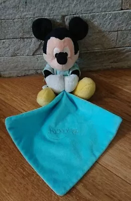 Nicotoy Disney Mickey Mouse Soft Toy Baby Comforter Blanket Soother Blue Boy  • £5.50