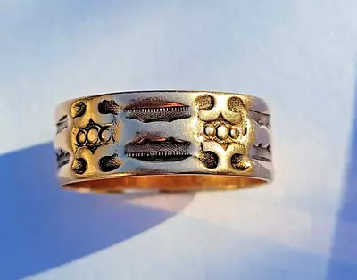 RAREST GOTHIC MEDIEVAL OSTBY BARTON PROTOTYPE A & W 10K Men's BAND RING TITANIC • $1100