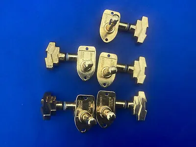 Vintage '90s NOS IMPERIAL GOLD PLATED Guitar Tuners Set Of FIVE( NEED ONE BASS) • $44.99