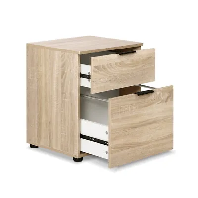 2 Drawer Filing Cabinet Office Shelves Storage Drawers Cupboard Wood File Home • $84.49