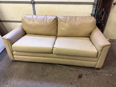 70   Sofa Bed Tan /Cream Couch RV Motorhome Coach Spring Mattress Used • $650