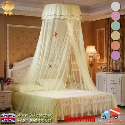 Large Curtain Ceiling Full Mosquito Net Princess Lace Dome Bed Canopy Fly Insect • £19.49