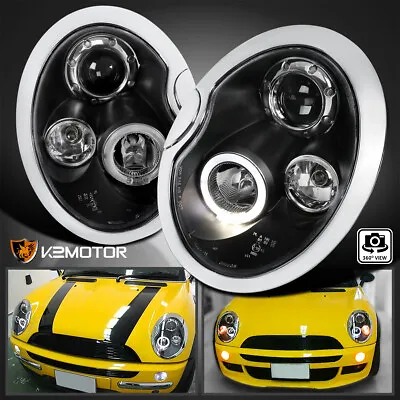 Black Fits 2002-2006 Mini Cooper S Replacement LED Halo Projector Headlights • $219.38