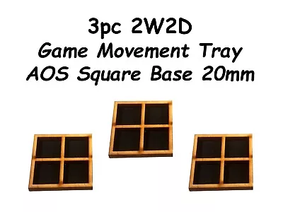 Game Movement Trays 20mm Square Base 2x2 Formation Tray Pack New 3 Pc Set • $3.99