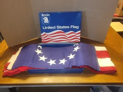 Vintage ANNIN Defiance American Betsy Ross Flag 13 Stars 3x 5 USA With Box • $55