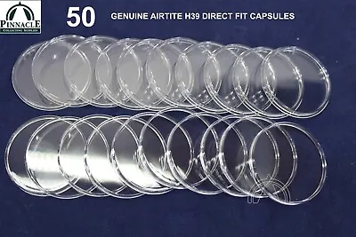 50 GENUINE Airtite Coin Capsule Holders For 39mm Diameter 1oz Silver Rounds H39 • $32.95