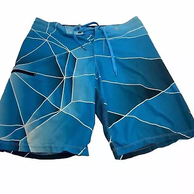 Hurley Shorts Mens Blue Phantom Trunks Pocket Drawstring Logo Pocket • $16.85