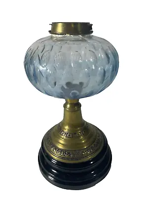 Antique Victorian Brass Wooden Lamp Base With Glass Tank  • £35.99