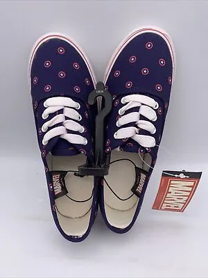 Marvel ~Capt. America~Micro Prep Navy Classic Sneekr~ Mens 5~Womans 6.5~Vans • $31.49