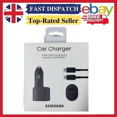 Samsung 60W Super Fast Charging Dual Car Charger (45W+15W) 2 Port USB-C & USB-A. • £9.29