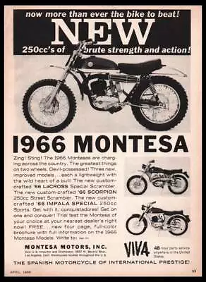 1966 Montessa Motorcycle Print Ad /mini Poster/photo-Original Vintage 1960s • $9.56